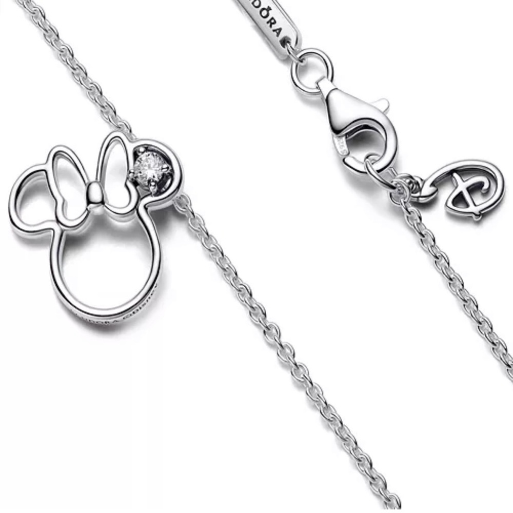 Pandora Silver Mickey Mouse Bow Necklace